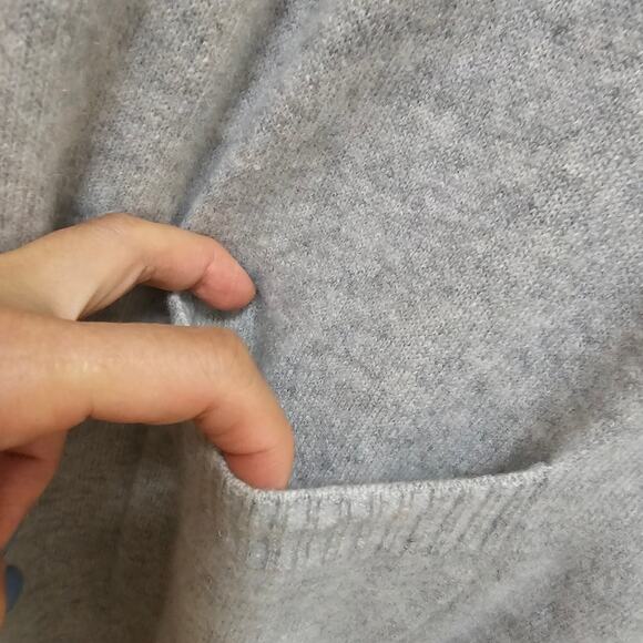 Cashmere Charter Club Luxury M Gray Poncho Oversized With Hoodie. Soft Warm Flaw - Picture 14 of 14